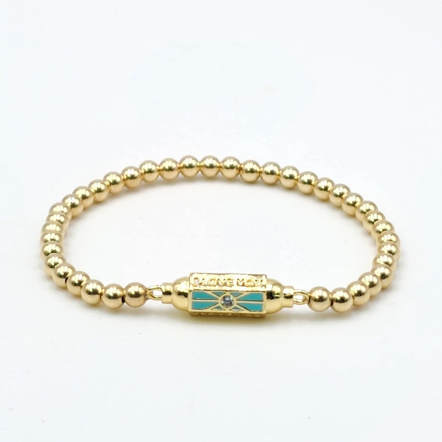 Gold-Filled Stacking Bracelet - Handcrafted Stretch Love Pendant Jewelry for Women