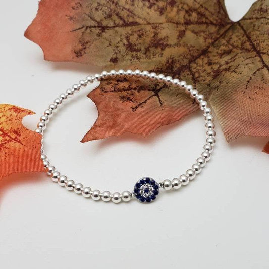 14kt Gold Evil Eye Protection Bracelet - Tarnish-Free Stacking Beaded Jewelry by Isabella Celini