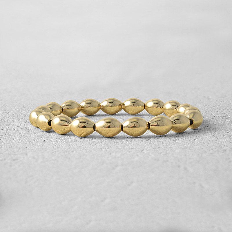 Oval Bead Bracelet, Gold Filled Bracelet, Stacking Bracelet