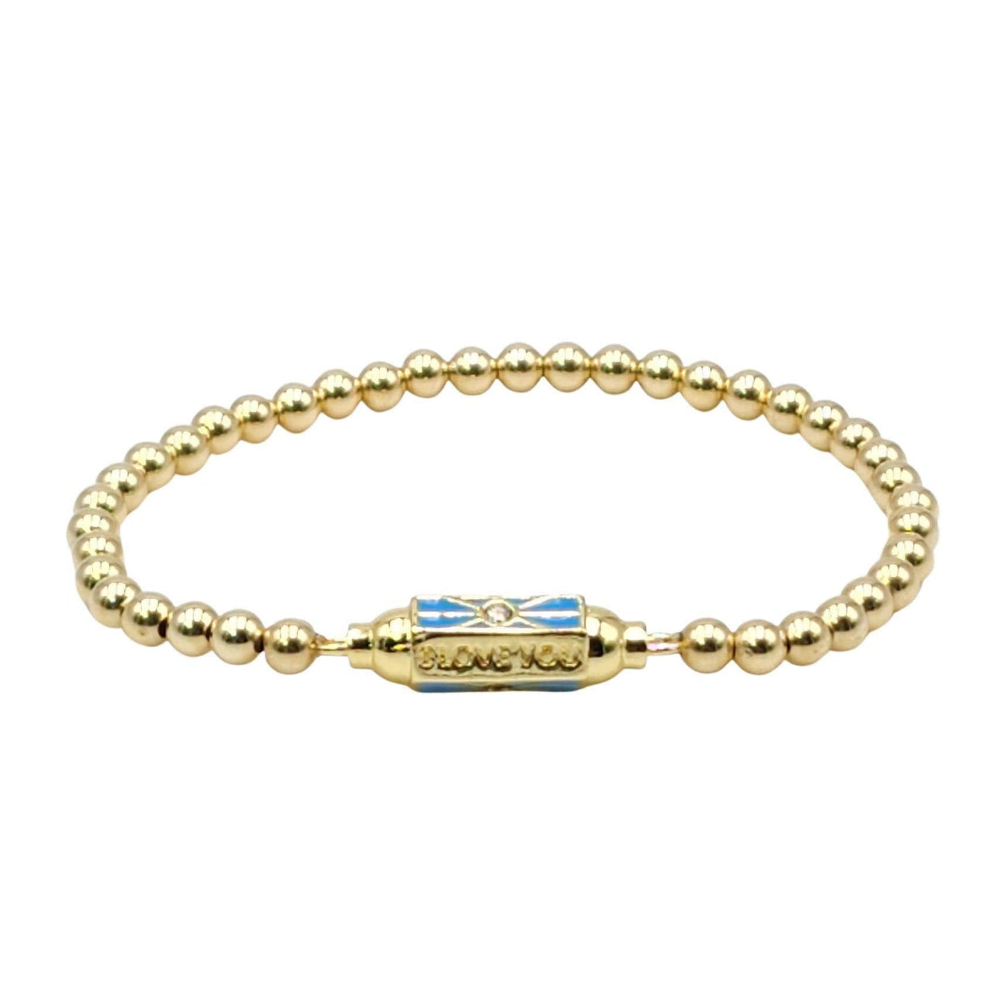 Gold-Filled Stacking Bracelet - Handcrafted Stretch Love Pendant Jewelry for Women