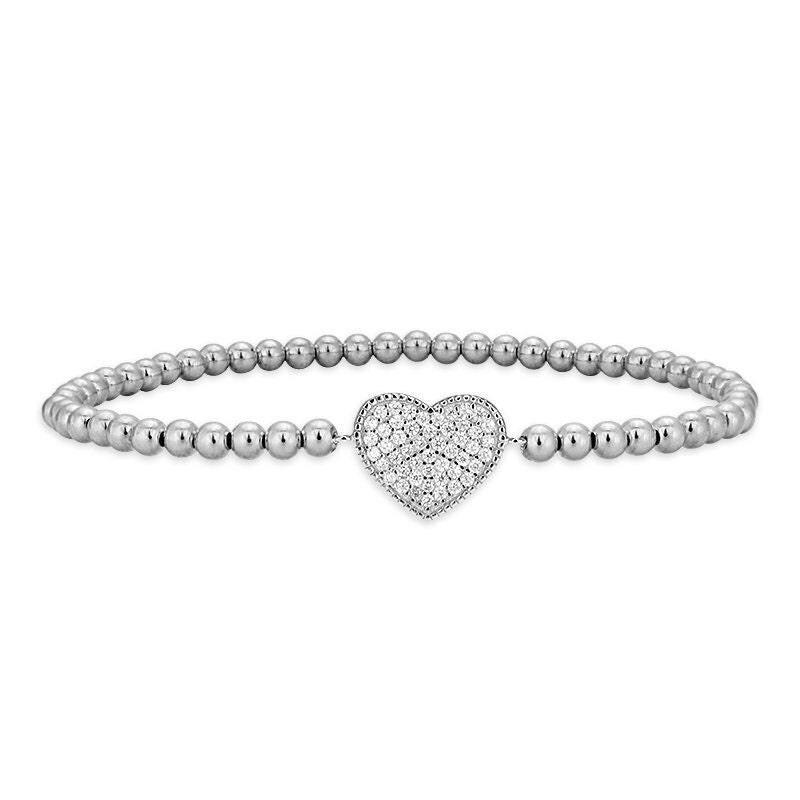 Delicate Gold Filled CZ Heart Bracelet Elegant Beaded Jewelry for Women - Isabella Celini