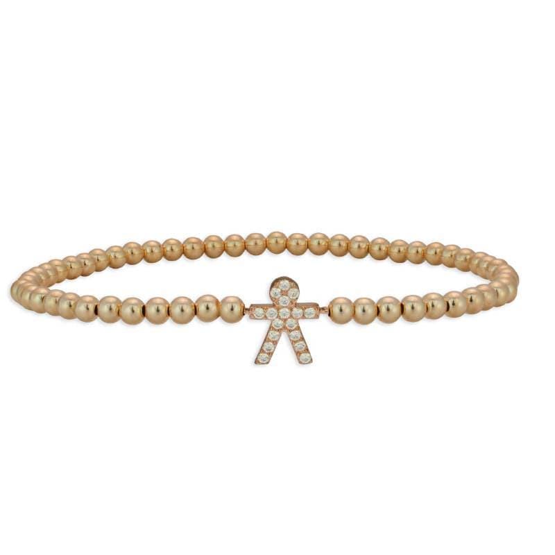 Delicate Gold Filled Boy Pendant Bracelet with Stretch Design - Stackable and Versatile