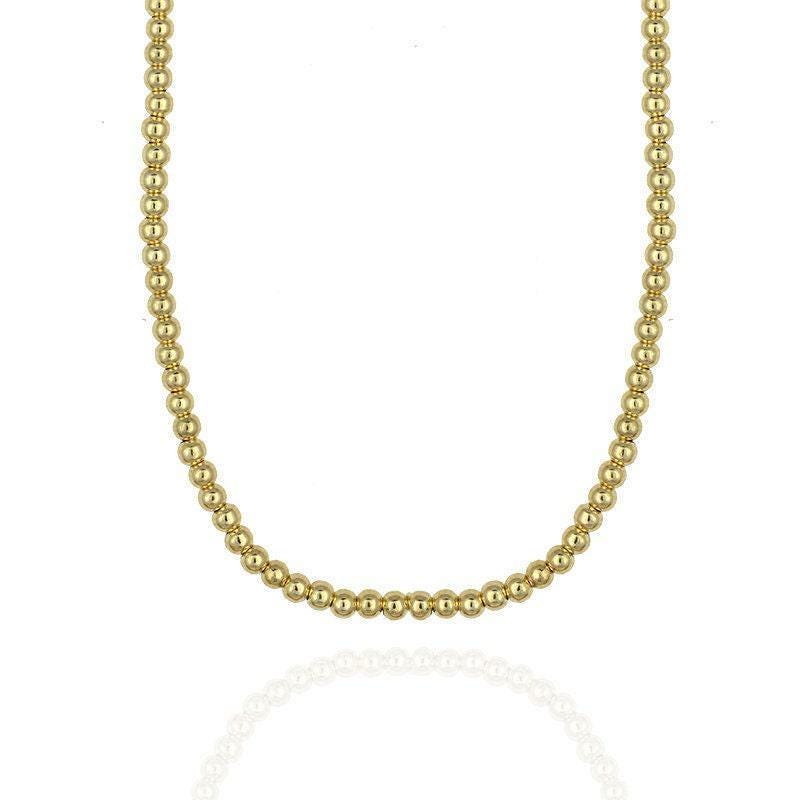 Dainty 2mm Gold Filled Beaded Necklace - Bohemian Layering Chain for Women - Bridesmaid Gift - Tarnish Free