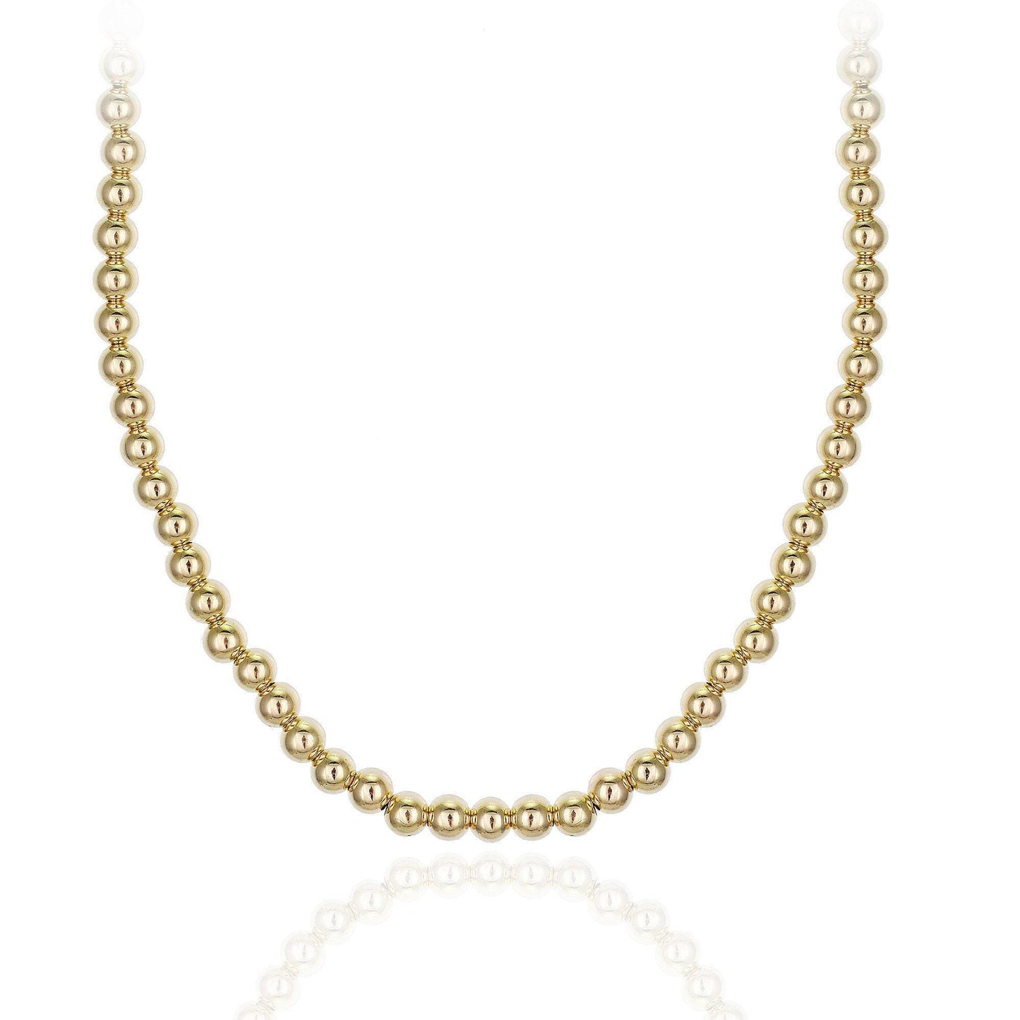 Dainty 4 mm Gold Filled Beaded Layering Necklace – Stylish Tarnish Free, Water Resistant Layering Necklace