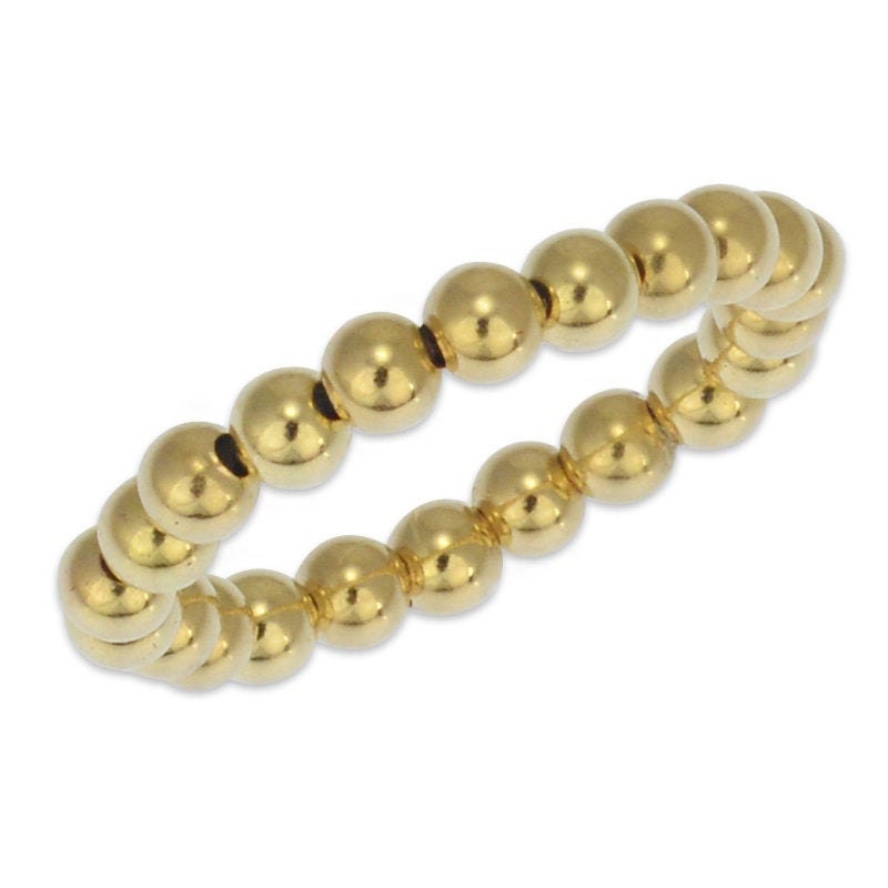 14K Gold Filled Stretch Stacking Ring - Tarnish Free Fit for Women - 3mm Stretchy Gold Filled Ring