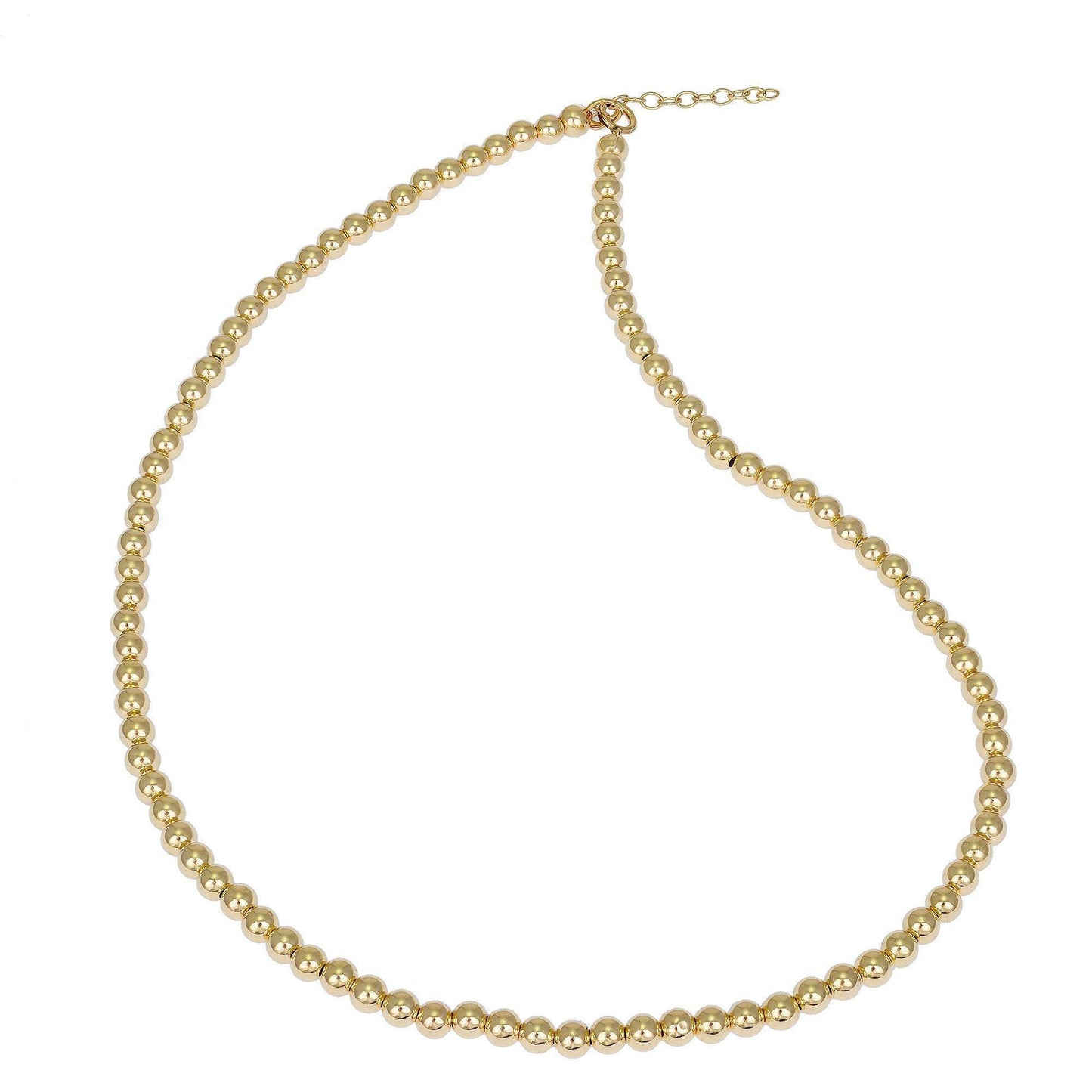 Dainty 4 mm Gold Filled Beaded Layering Necklace – Stylish Tarnish Free, Water Resistant Layering Necklace