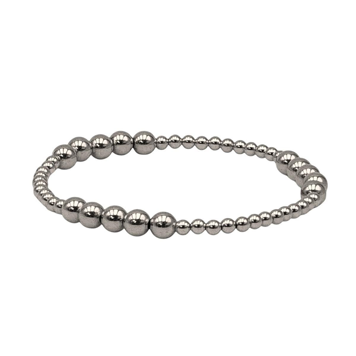 14kt Gold Filled Stacking Bracelet - 3mm and 5mm Sections Stretch Fit Tarnish-Free Ladies Beaded Jewelry