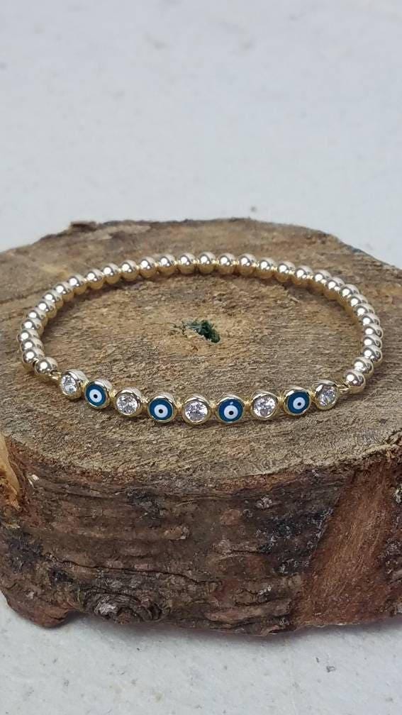 14kt Gold Filled Good Luck and Evil Eye Protection Bracelet - Tarnish-Free - Stackable Bracelet Made by Isabella Celini