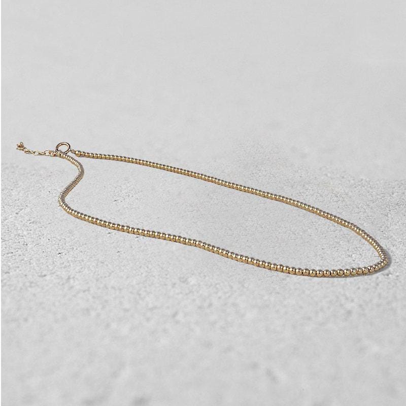 Dainty 2mm Gold Filled Beaded Necklace - Bohemian Layering Chain for Women - Bridesmaid Gift - Tarnish Free