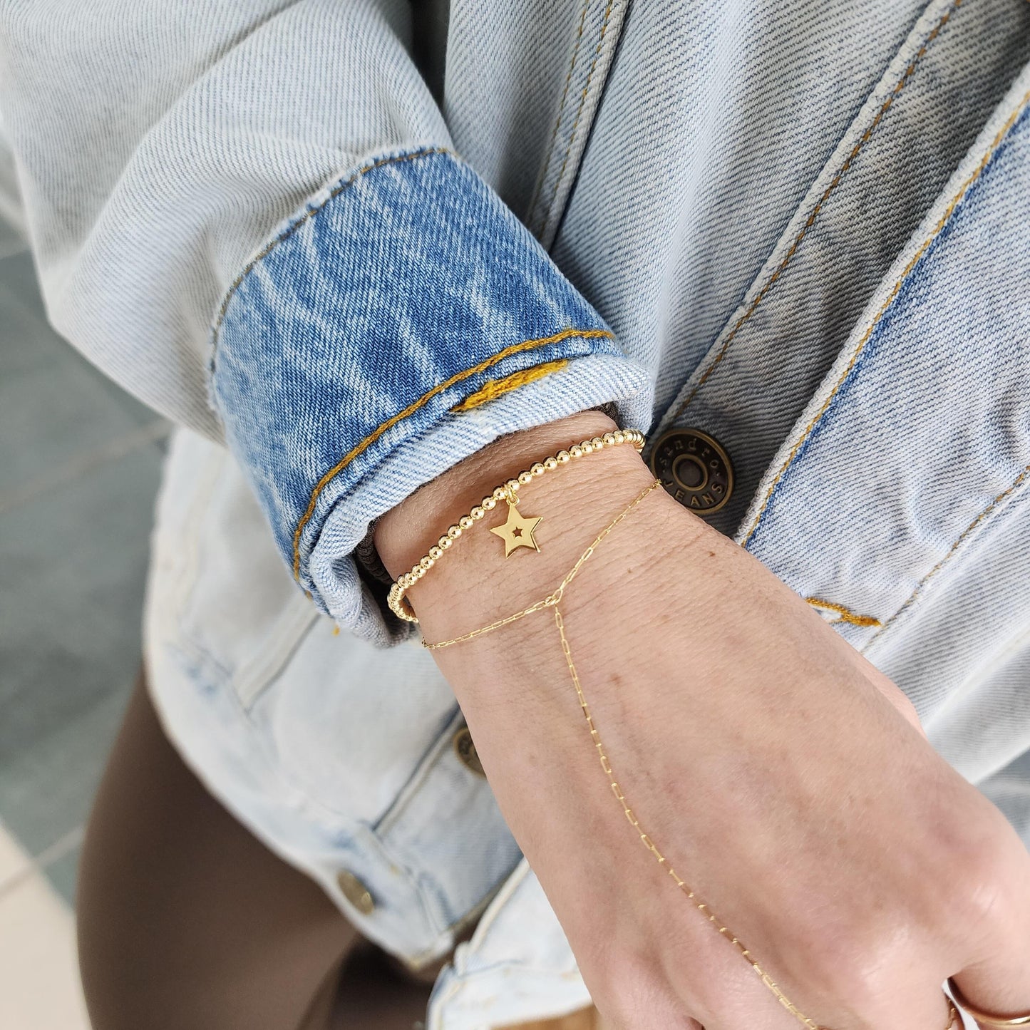 Star Bracelet, Gold Filled Bracelet, Gold Stack Bracelet,
