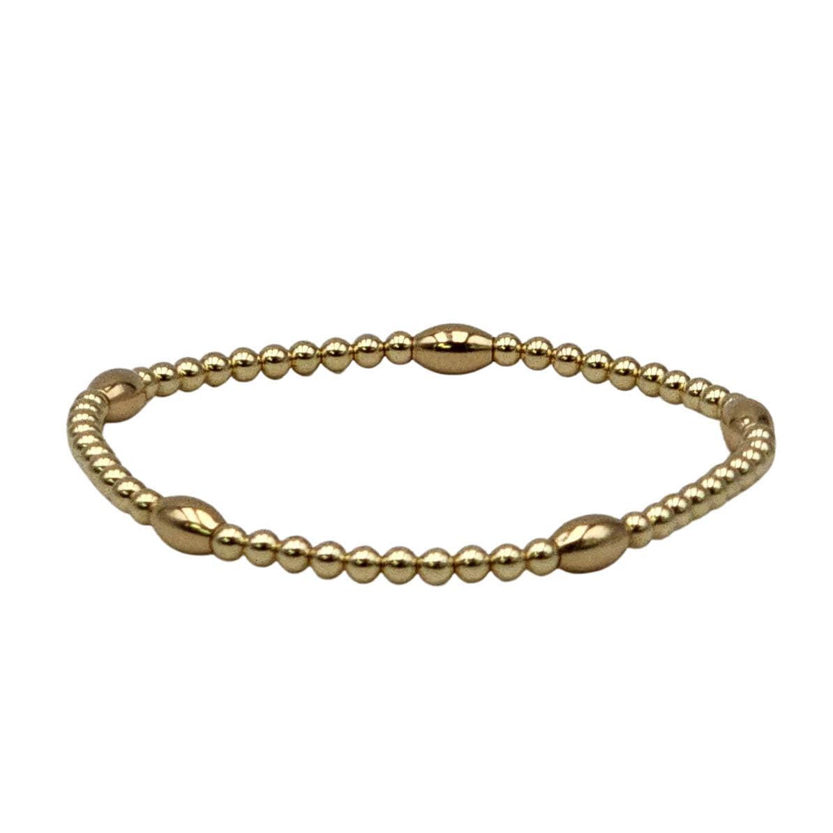 Gold Filled Stacking Bracelet with Oval Bead Station Design - Delicate Woman Bracelet by Isabella Celini