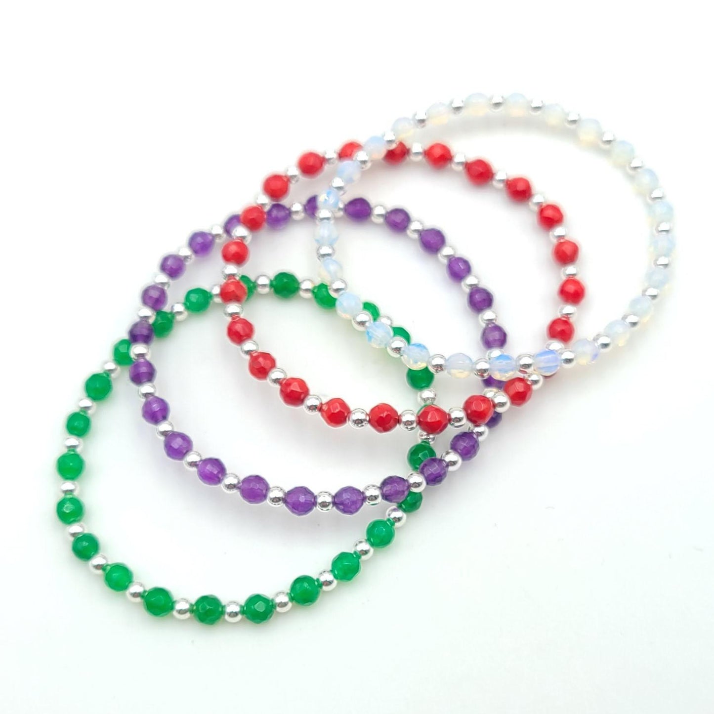 Beaded Bracelet, Boho Chic Bracelet, Stretch Stacking Bracelet