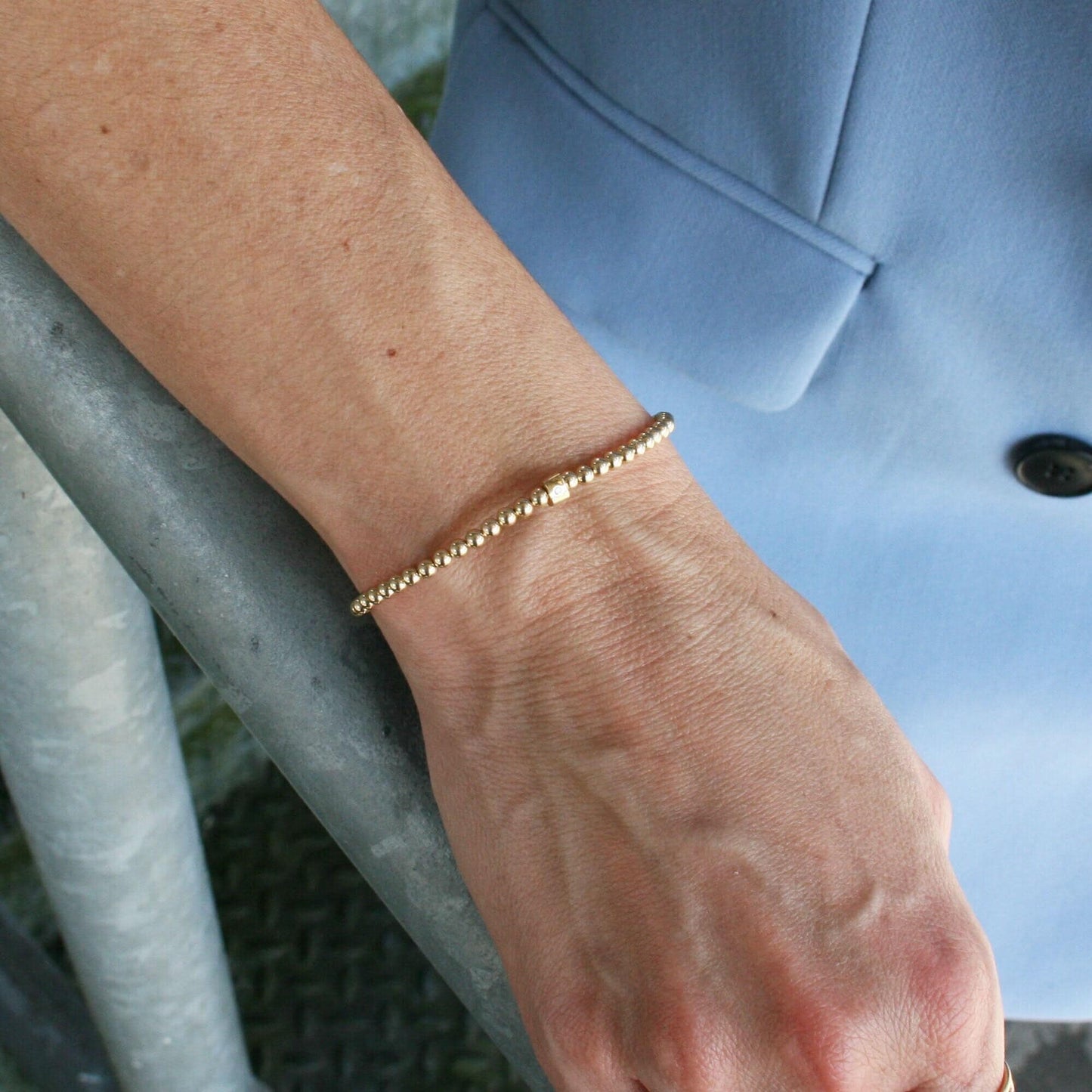 Gold Stack Bracelet, Gold Filled Bracelet, Cubic Bracelet,