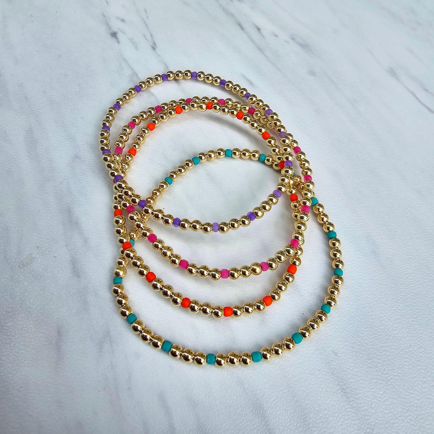 Colorful and Gold Filled Beads Personalized Bracelet Tarnish-Free Handcrafted Jewelry