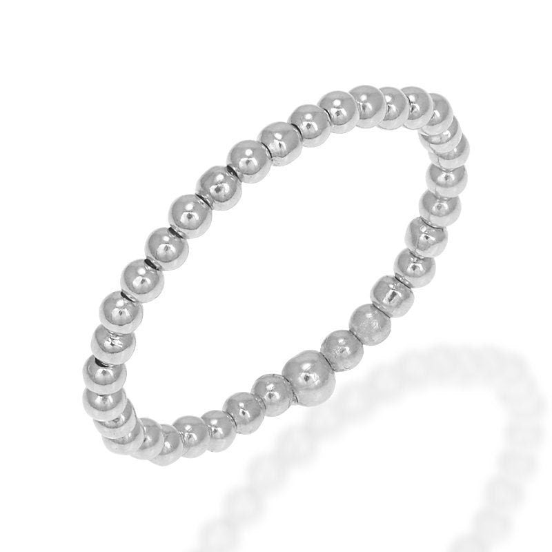 14kt Gold Filled 2mm Beaded Ring - Tarnish-Free Waterproof - Womens Ring
