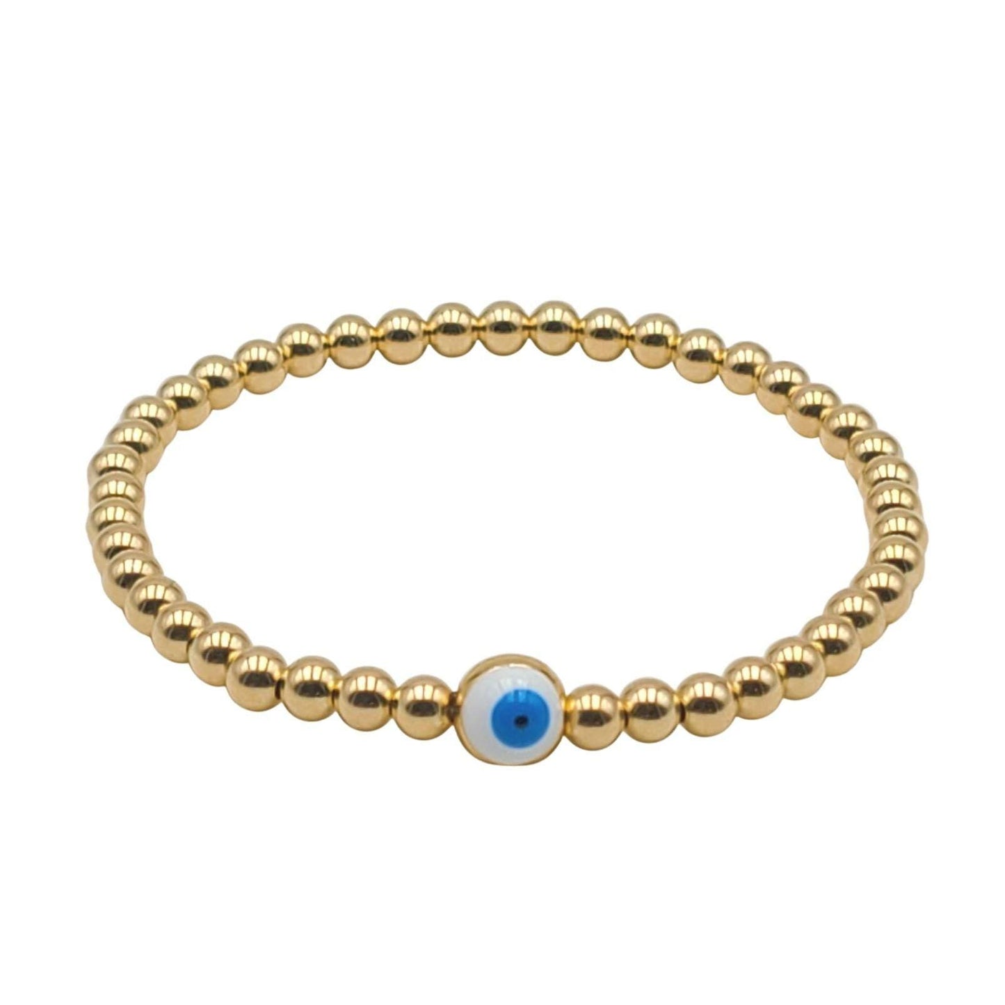 Boho Evil Eye Protection Stretch Bracelet - Good Luck Beaded Jewelry by Isabella Celini