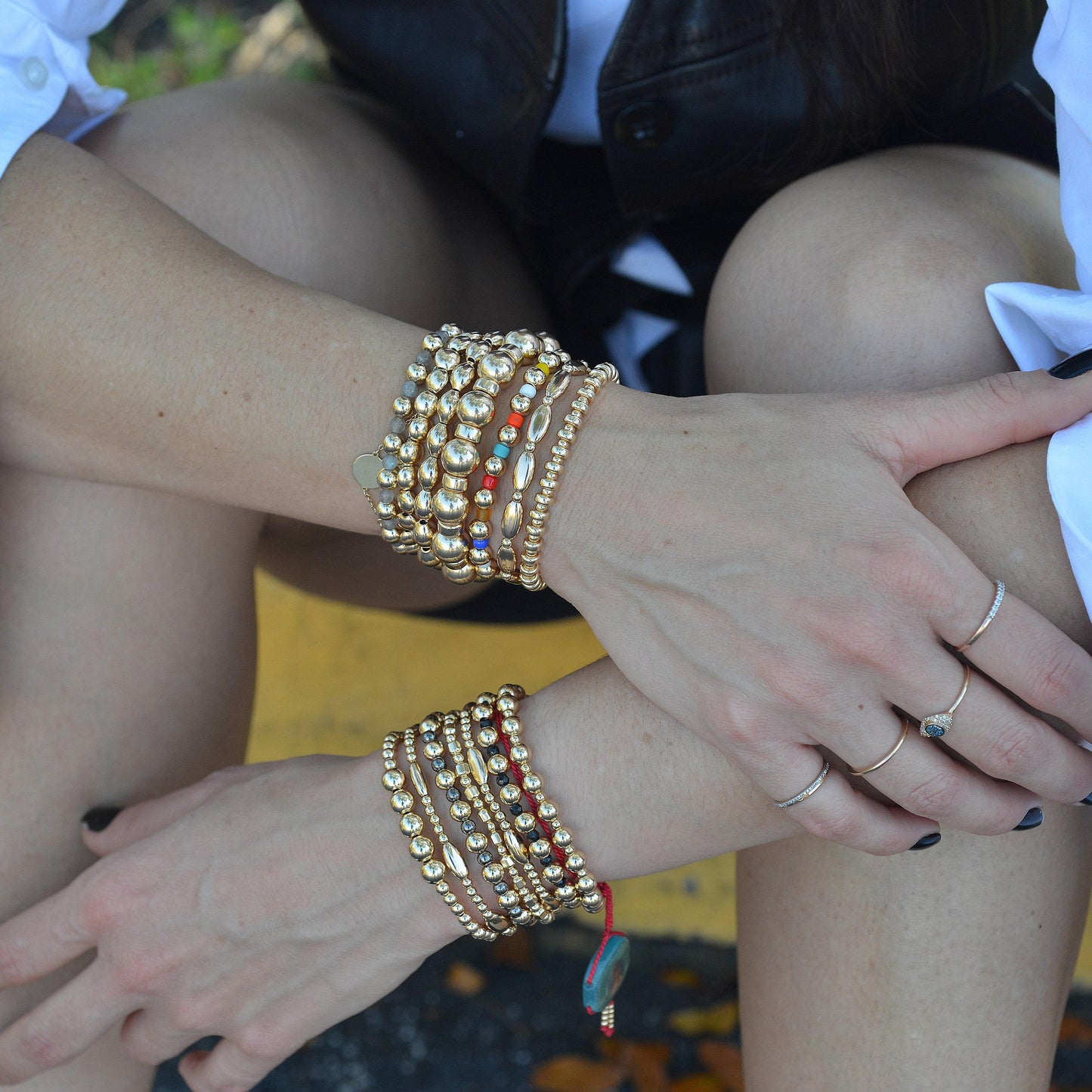 Non Tarnish Gold Filled Beaded Bracelet - Handmade by Isabella Celini with 3 mm and 10x4 mm Beads