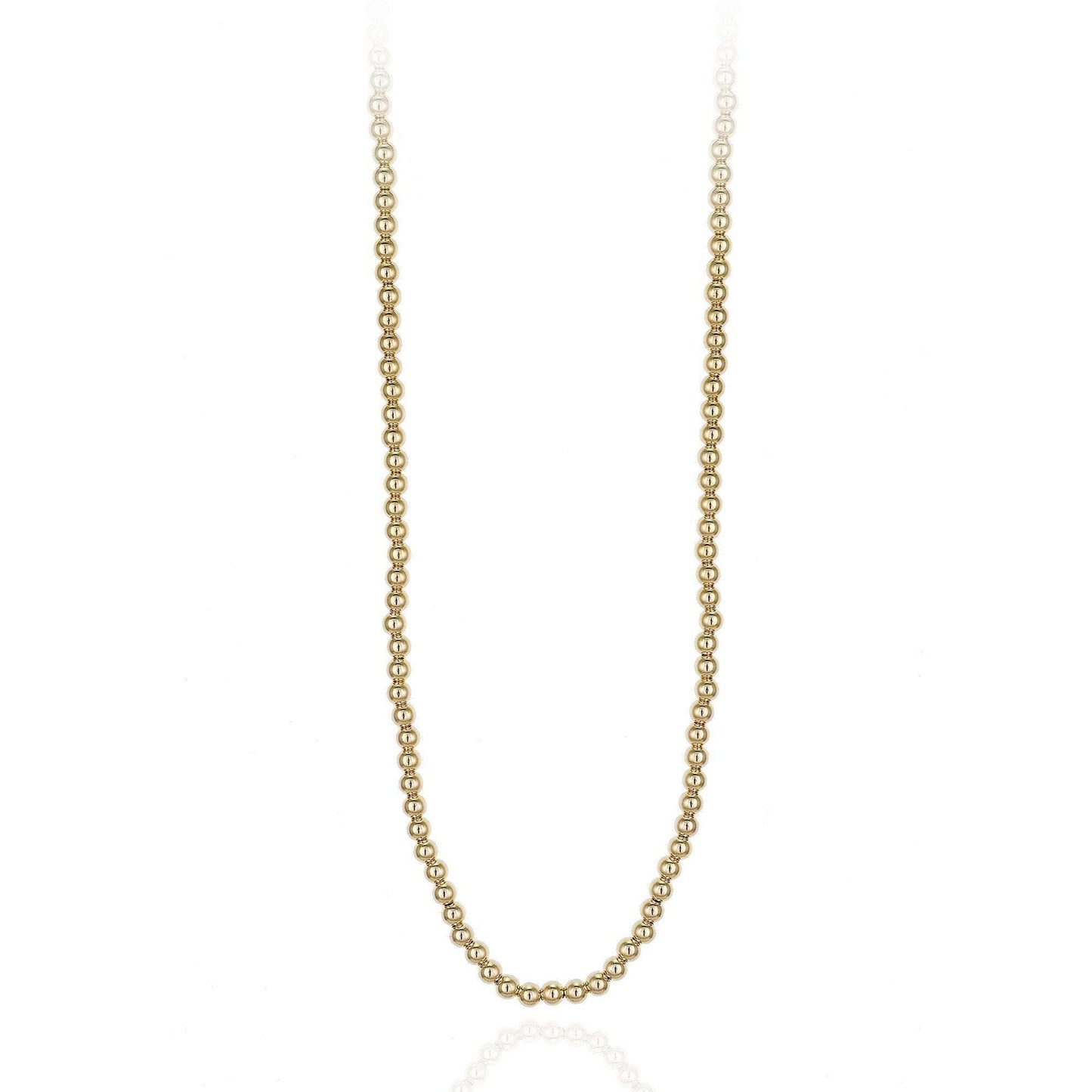 14kt Gold Filled 3 mm Necklace, Dainty Gold Filled Boho Beaded Hippie Jewelry, Tarnish Free Necklace