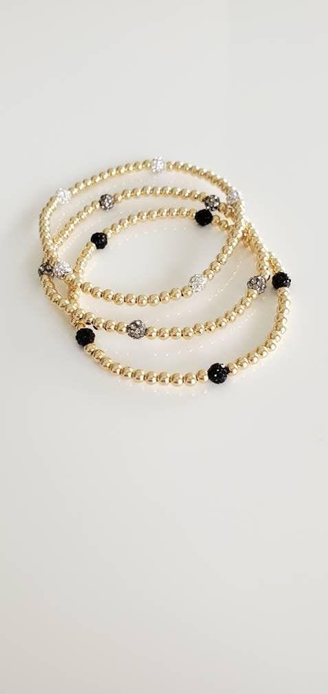 Cubic Bracelet, Gold Filled Bracelet, Gold Ball Bracelet,
