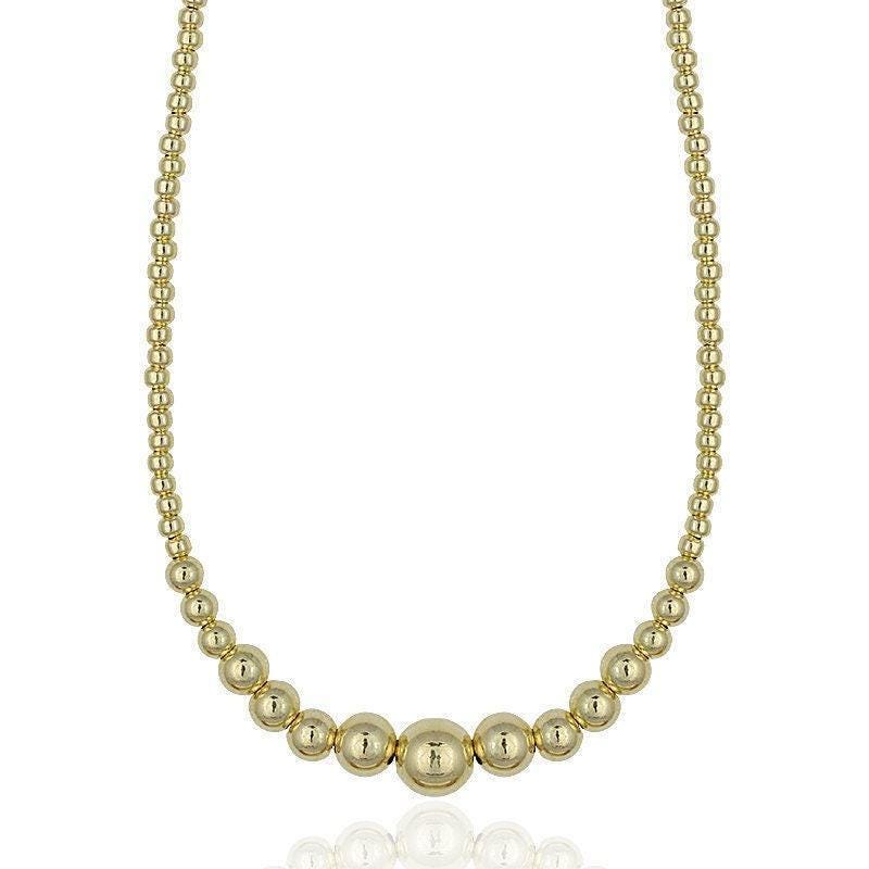 Dainty Gold Filled Beaded Necklace - Boho Graduated Layering Jewelry - Classy Bridemaid Gift - Tarnish Free