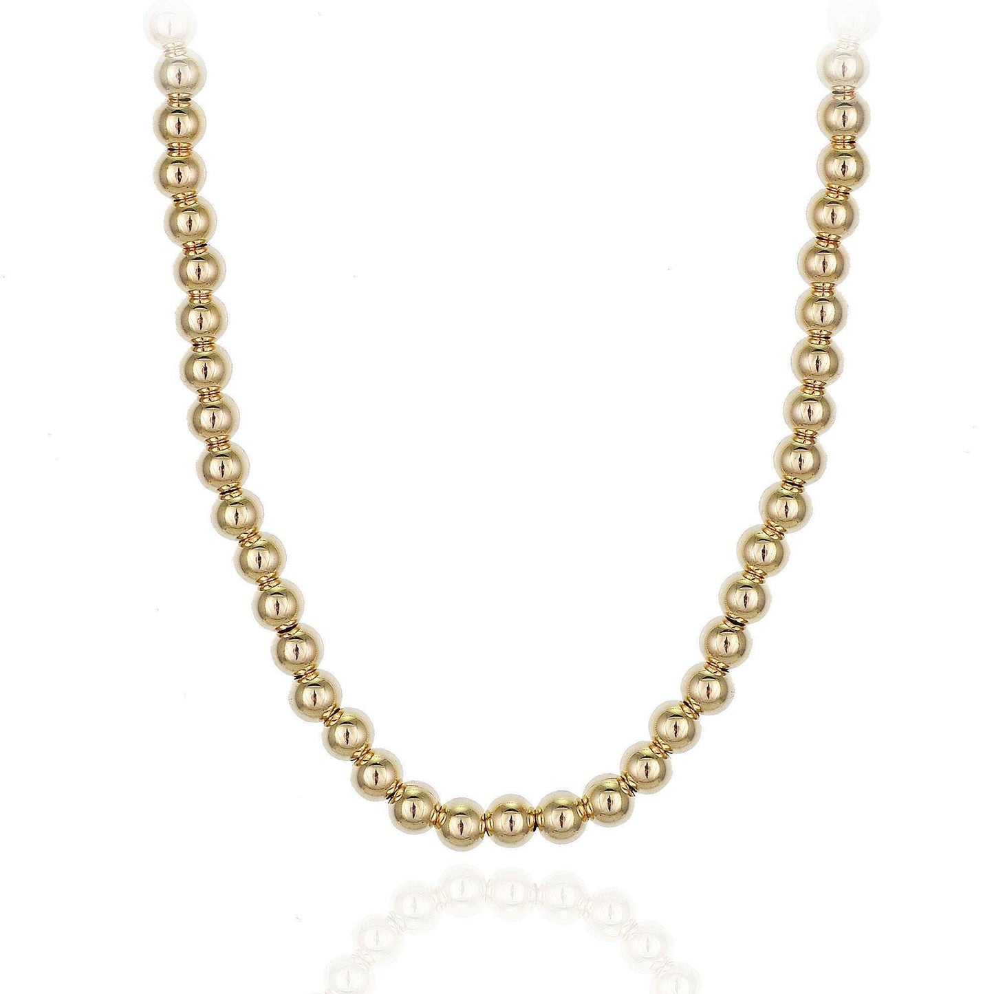 14kt Gold Filled 3 mm Necklace, Dainty Gold Filled Boho Beaded Hippie Jewelry, Tarnish Free Necklace