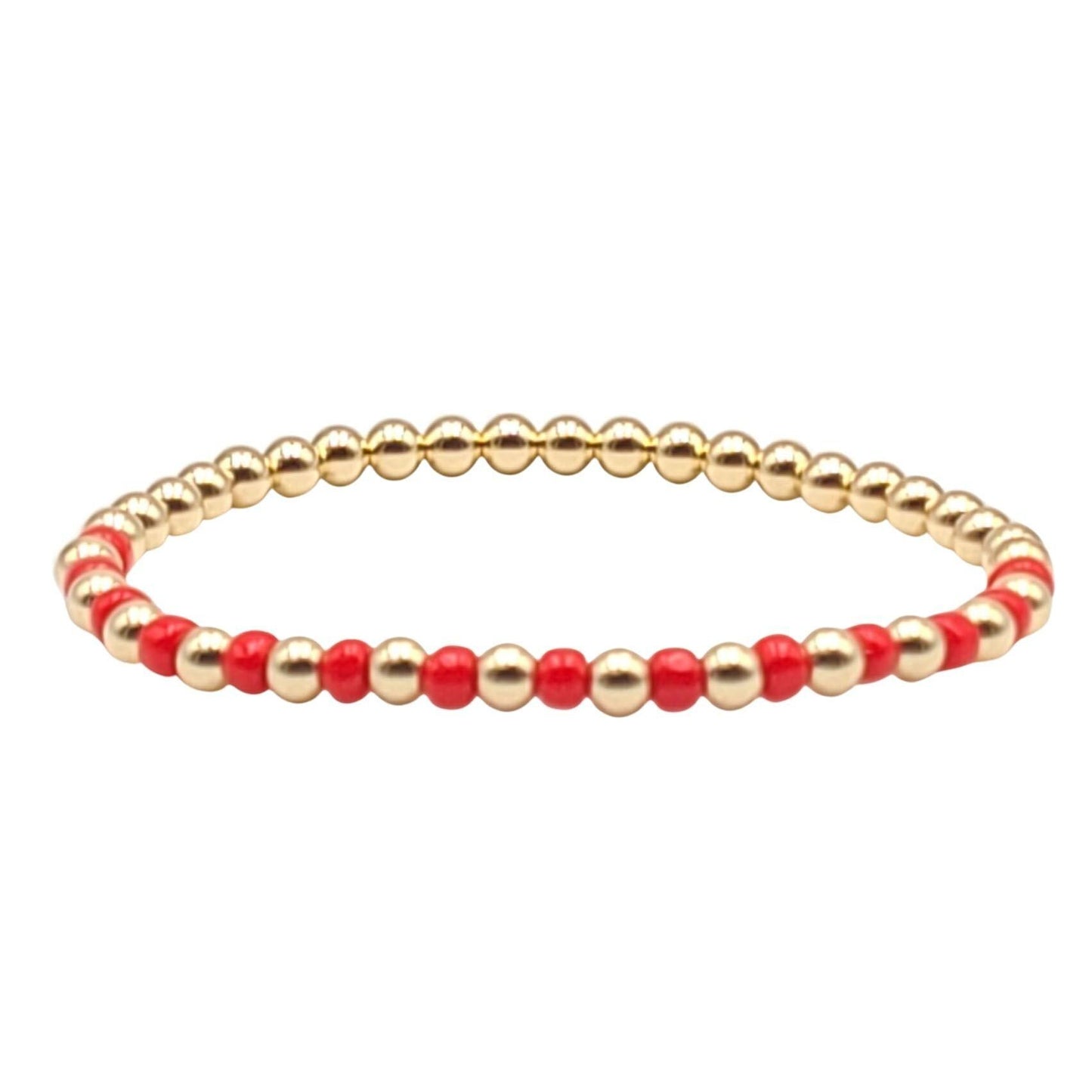 Colorful Stackable Gold Filled Beaded Bracelet - Waterproof Womens Jewelry