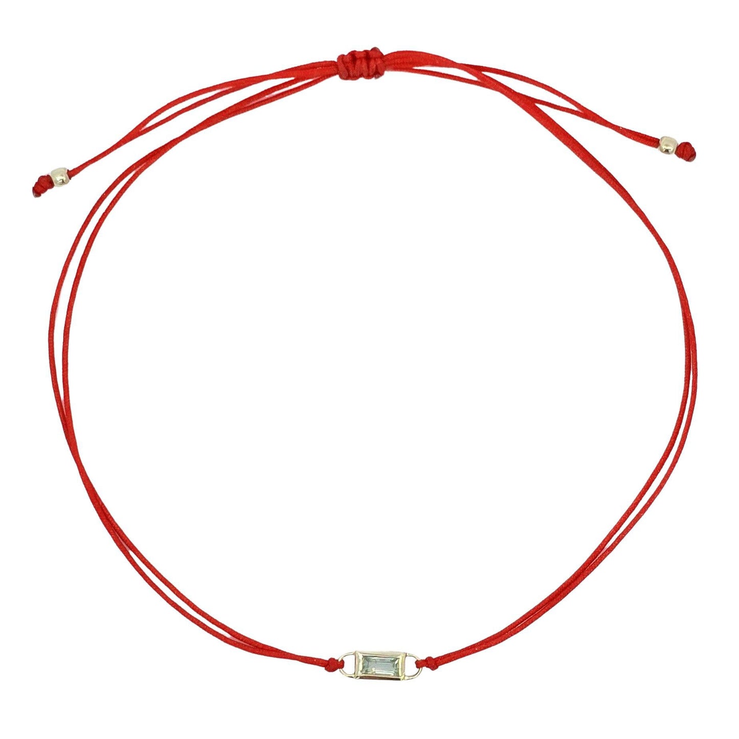 Red String Cord Bracelet with 14kt Solid Gold Sapphire Pendant