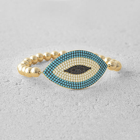 Kaylee Blue Evil Eye Bead Bracelet