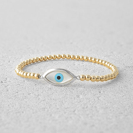 Mackenzie Blue Evil Eye Bead Bracelet