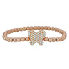 Stretch Butterfly Gold Beaded Bracelet - Non Tarnish Womens Jewelry