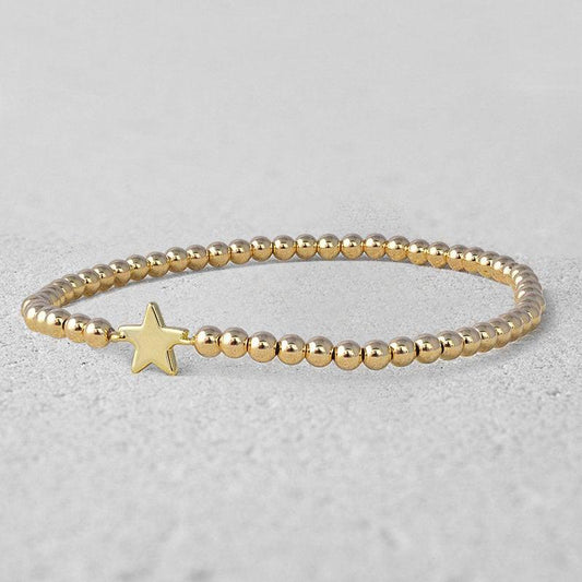 Star Gold Filled Bracelet, Isabella Celini, Gold Filled Beads, Stretch Stacking Bracelet, Celestial Bracelet, Boho Chic, Gift for Women