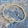 Jewish Bracelet with Gold Filled Beads and Israel Map Charm - Star of David Bracelet for Women