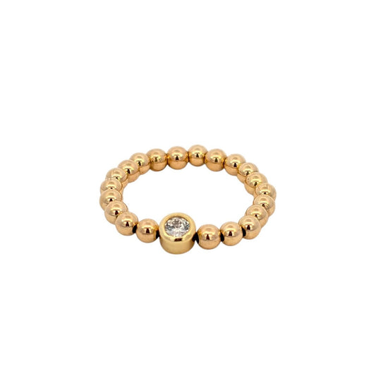 14kt Gold Filled Stacking Ring - Tarnish-Free Woman's Jewelry with 3mm Gold Filled Beads - Stretch for Perfect Fit