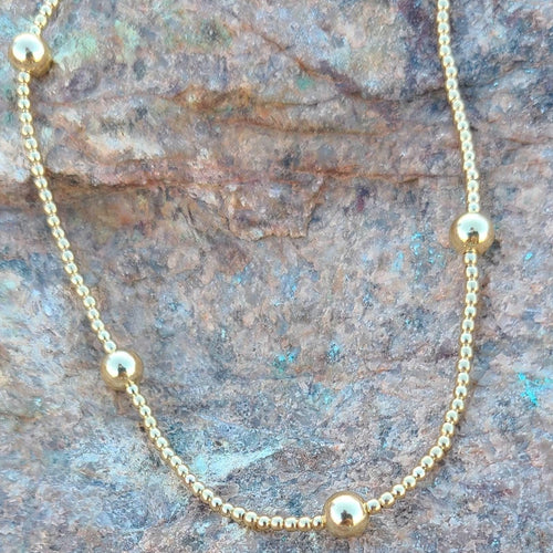 Dainty Bead Necklace, Bridesmaid Necklace, Gold Filled Necklace,