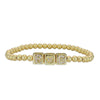 Customizable 14kt Gold Filled Cube Initial Beaded Bracelet - Personalized Gift for Women