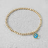 Gold Evil Eye Protection Bracelet for Women - Spiritual Stacking Stretch Evil Eye Charm