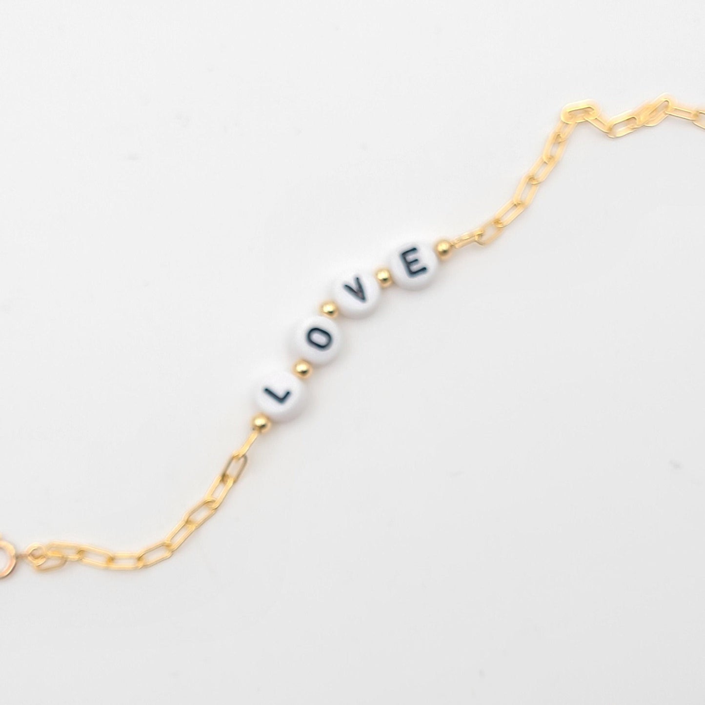 Custom Word Bracelet, Initial Bracelet, Chain Bracelet,