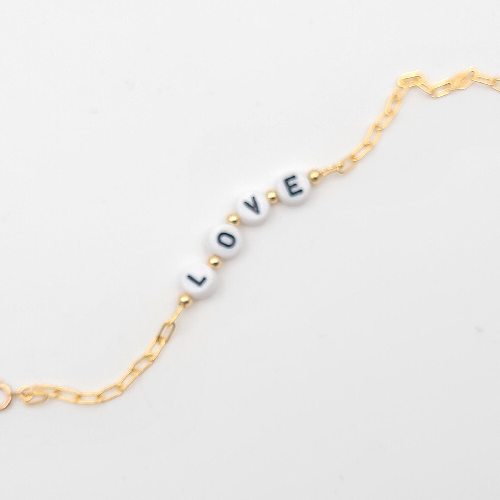 Custom Word Bracelet, Initial Bracelet, Chain Bracelet,