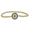 Gold Evil Eye Protection Bracelet - Women's Beaded Pendant Jewelry for Good Luck - Stacking Bracelet