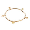 Gold Filled Beaded Charm Bracelet for Women - Cubic Zirconia Tear Drop Round and Square Charms