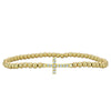 Cross Bracelet, Silver Bracelet, Beaded Bracelet,