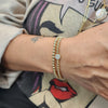 14kt Gold Filled CZ Disc Stretch Beaded Bracelet for Women by Isabella Celini