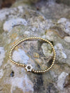 Delicate Gold Filled Beaded Star of David Stacking Bracelet - Small Wrist Bead Jewish Jewelry