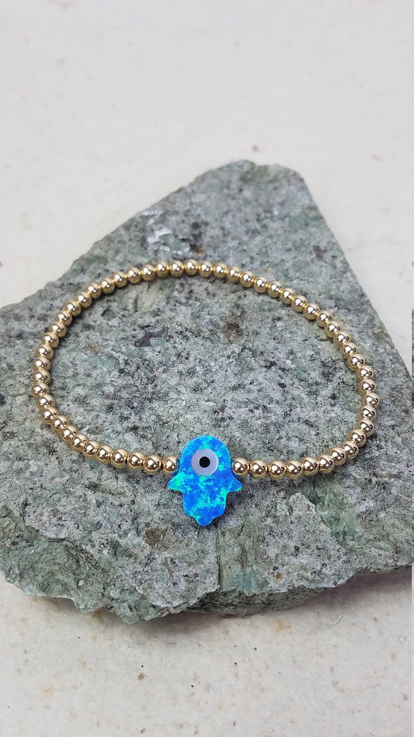 Hamsa Hand Bracelet, Evil Eye Bracelet, Beaded Bracelet
