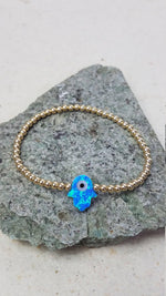 Hamsa Hand Bracelet, Evil Eye Bracelet, Beaded Bracelet