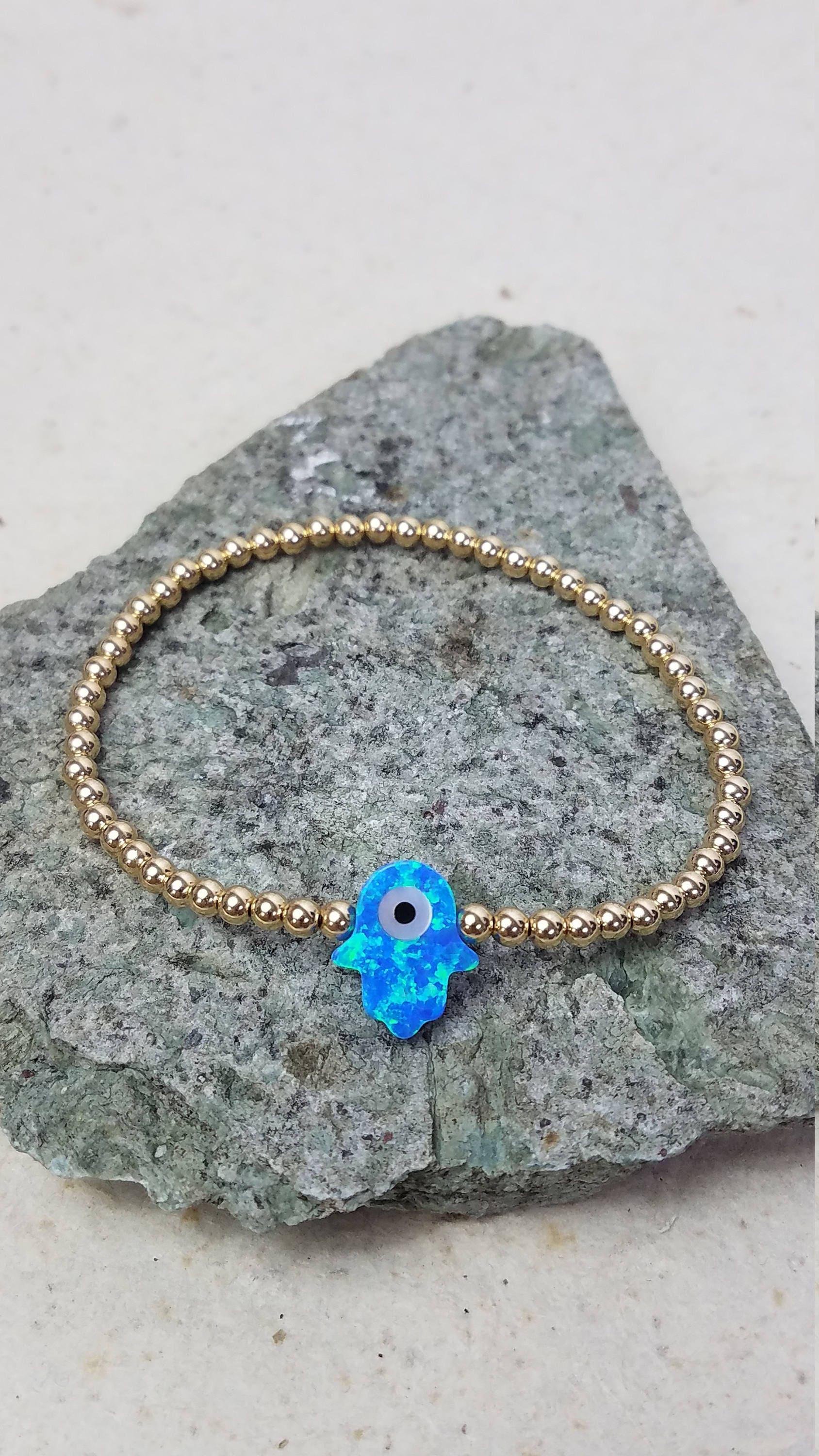 Hamsa Hand Bracelet, Evil Eye Bracelet, Beaded Bracelet