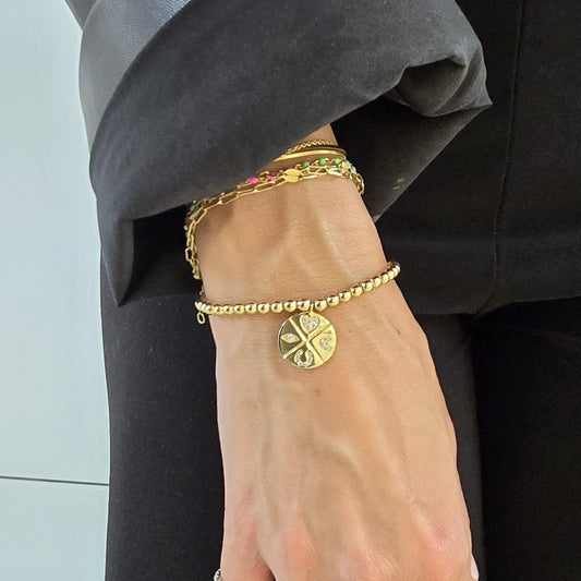 14kt gold filled jewelry, gold filled bracelet, beaded bracelet, tarnish free jewelry, tarnish free bracelet, stackable bracelet, stretch bracelet,
