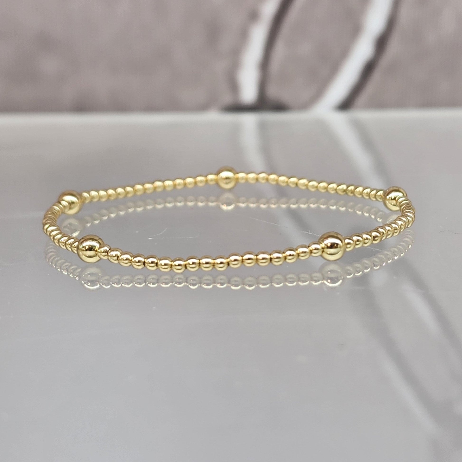 Station Bead Bracelet, Gold Filled Bracelet, Layering Bracelet