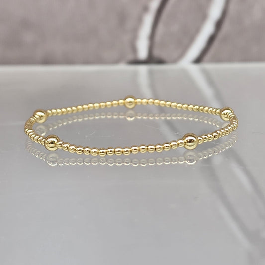 Station Bead Bracelet, Gold Filled Bracelet, Layering Bracelet