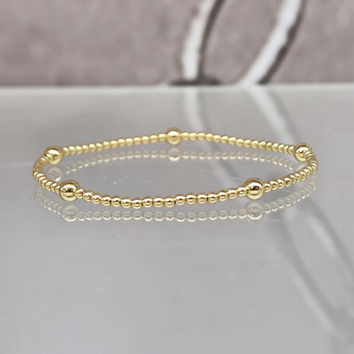 Station Bead Bracelet, Gold Filled Bracelet, Layering Bracelet